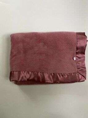 Elegant Baby Security Blanket Lovey Satin Trim Back Square Pink